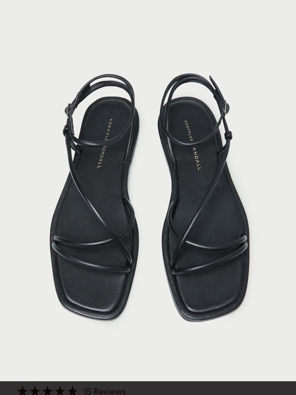 Loeffler Randall Black Strappy Square-Toe Sandals